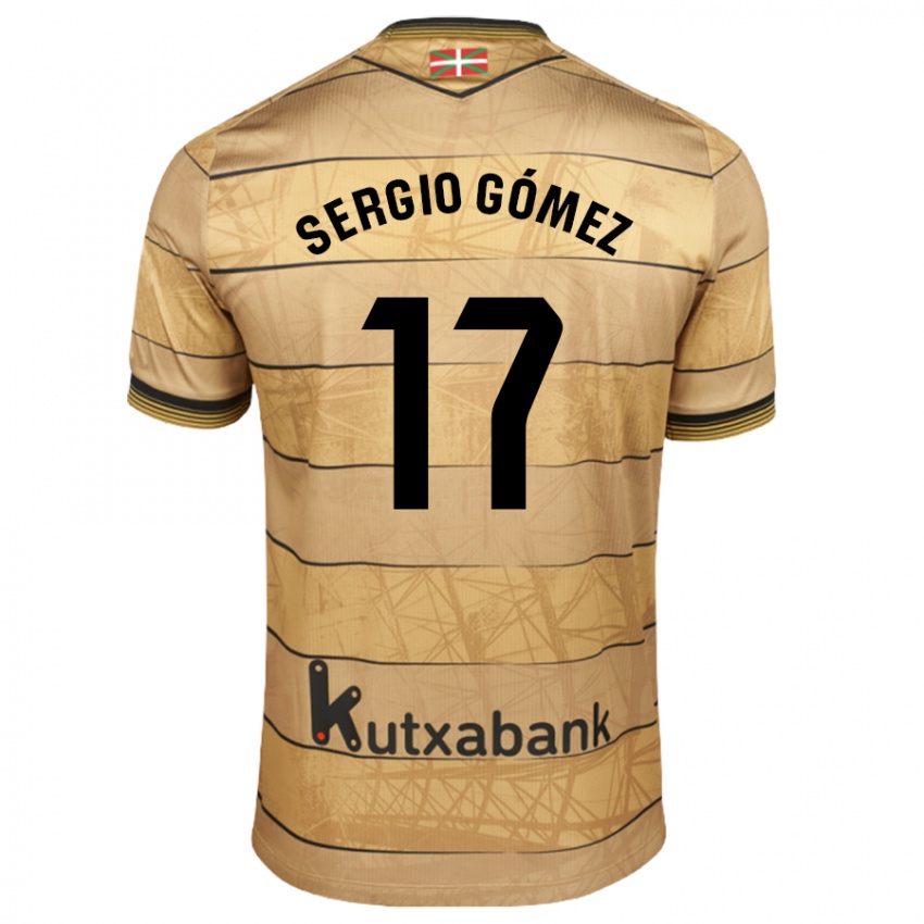 Niño Camiseta Sergio Gómez #17 Marrón 2ª Equipación 2024/25 La Camisa Argentina