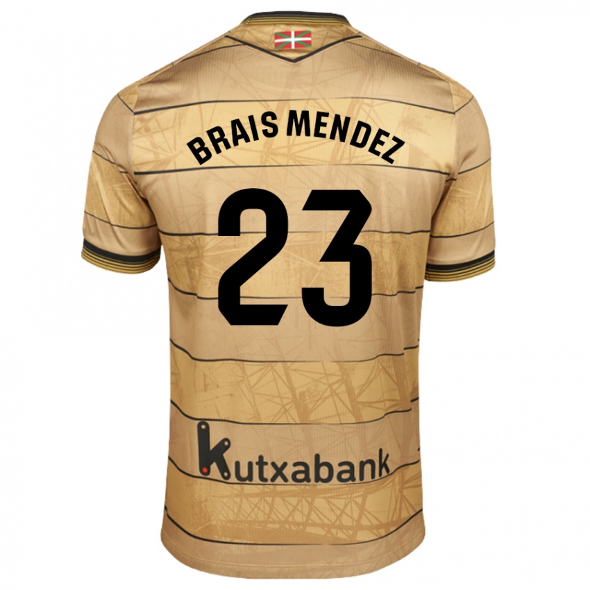 Niño Camiseta Brais Méndez #23 Marrón 2ª Equipación 2024/25 La Camisa Argentina