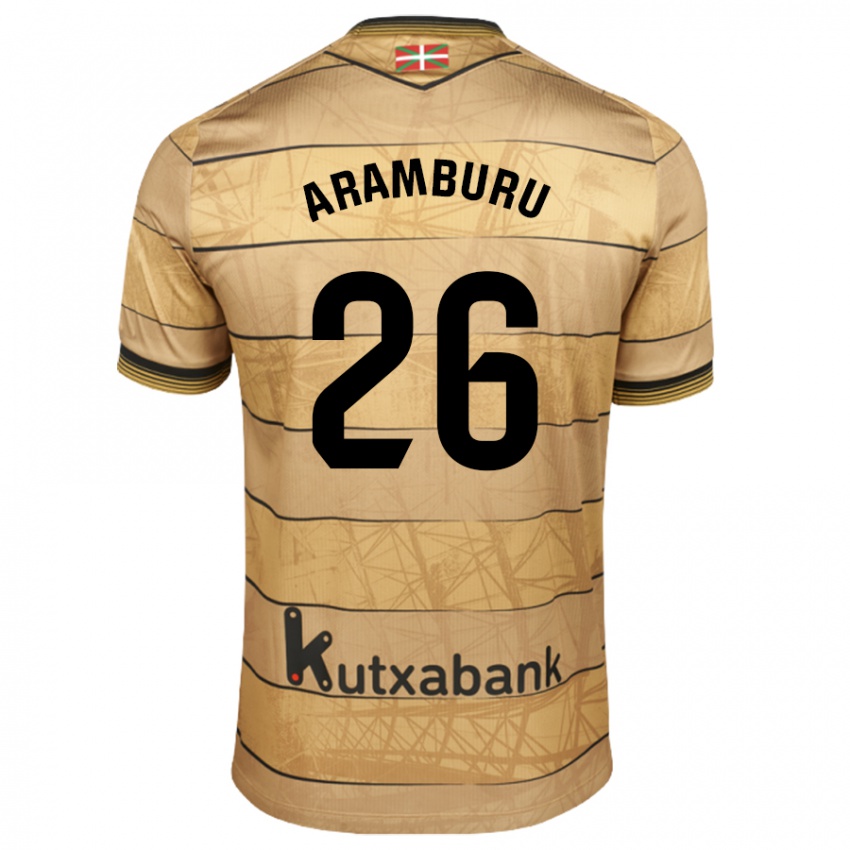 Niño Camiseta Jon Aramburu #26 Marrón 2ª Equipación 2024/25 La Camisa Argentina