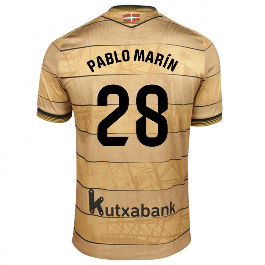 Niño Camiseta Pablo Marín #28 Marrón 2ª Equipación 2024/25 La Camisa Argentina