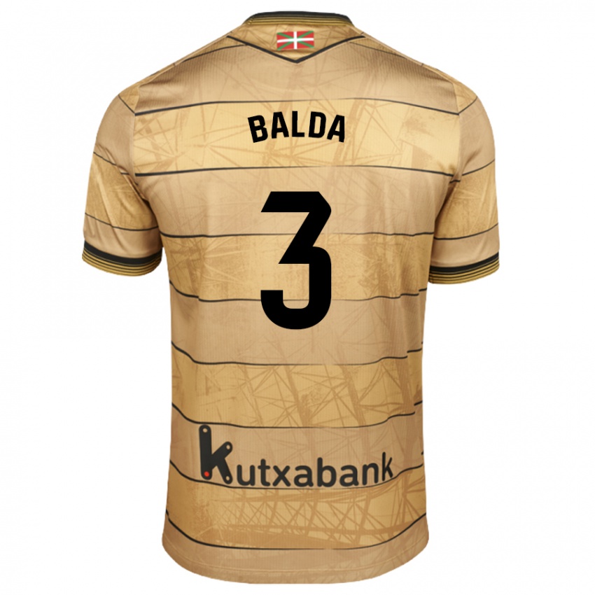 Niño Camiseta Jon Balda #3 Marrón 2ª Equipación 2024/25 La Camisa Argentina