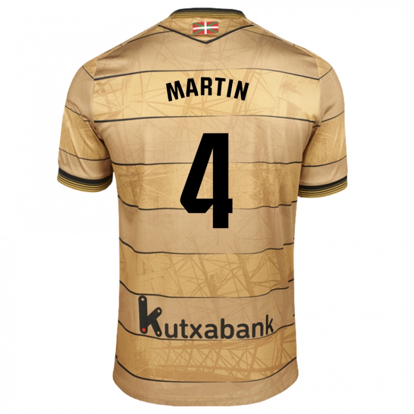 Niño Camiseta Jon Martín #4 Marrón 2ª Equipación 2024/25 La Camisa Argentina