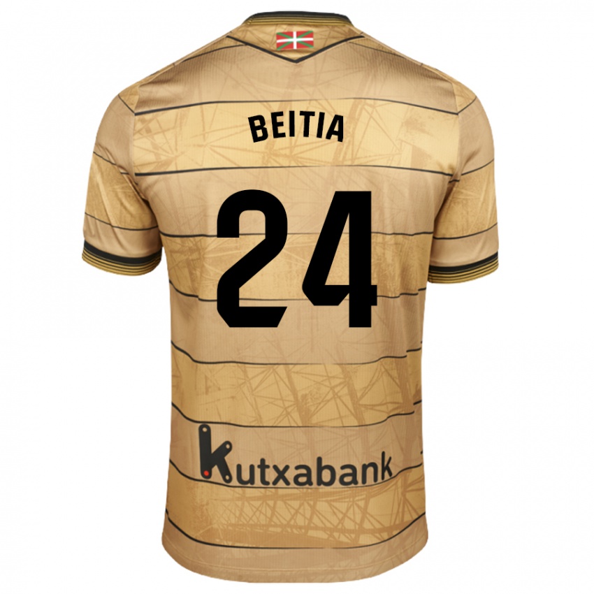 Niño Camiseta Luken Beitia #24 Marrón 2ª Equipación 2024/25 La Camisa Argentina