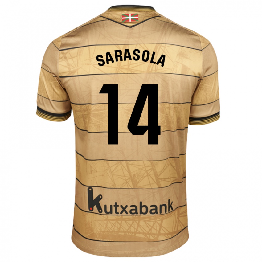 Niño Camiseta Izarne Sarasola Beain #14 Marrón 2ª Equipación 2024/25 La Camisa Argentina