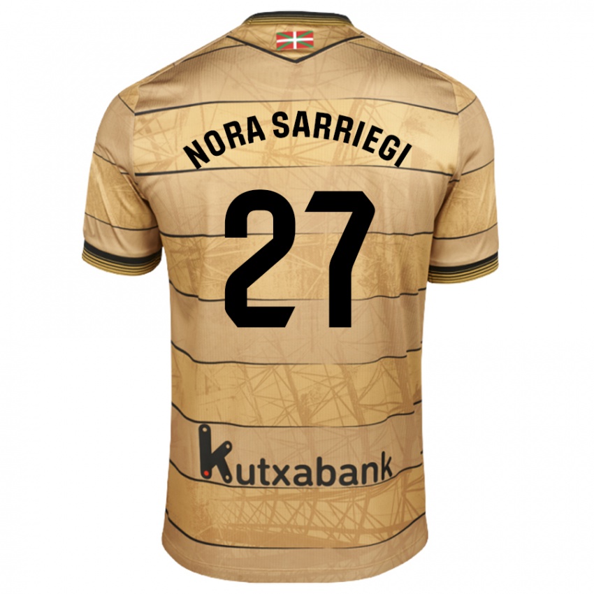 Niño Camiseta Nora Sarriegi Galdos #27 Marrón 2ª Equipación 2024/25 La Camisa Argentina