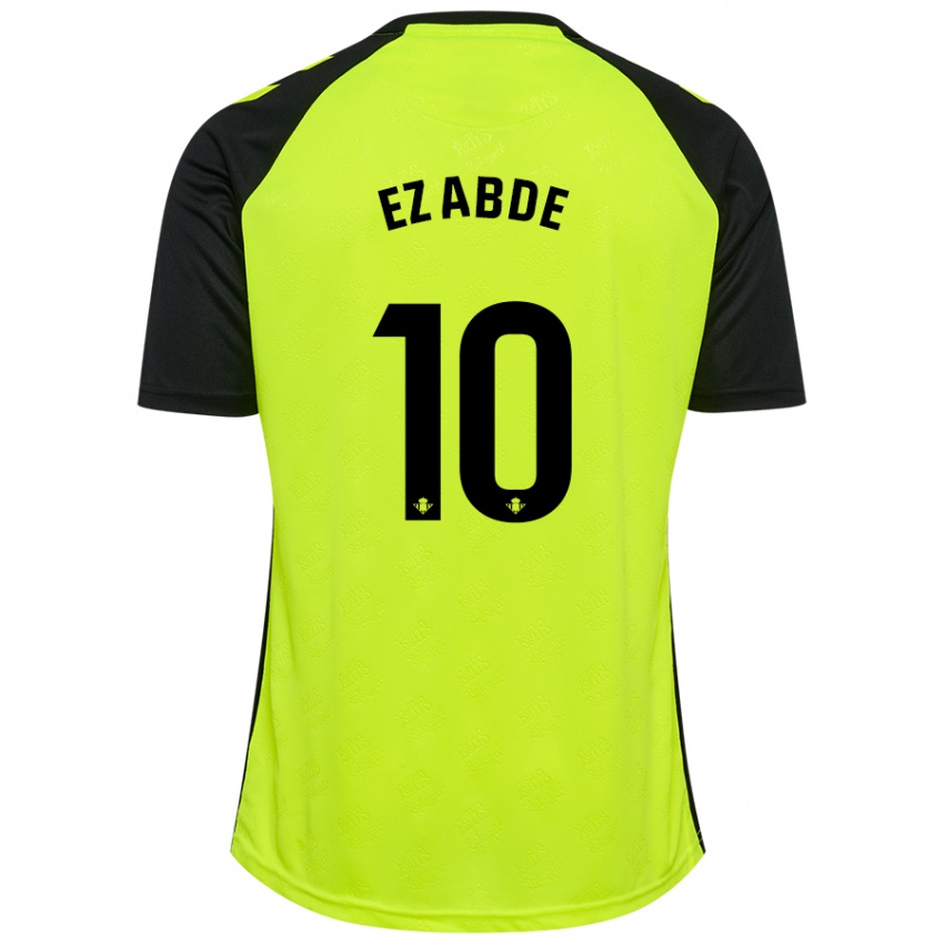 Niño Camiseta Abde Ezzalzouli #10 Amarillo Fluorescente Negro 2ª Equipación 2024/25 La Camisa Argentina