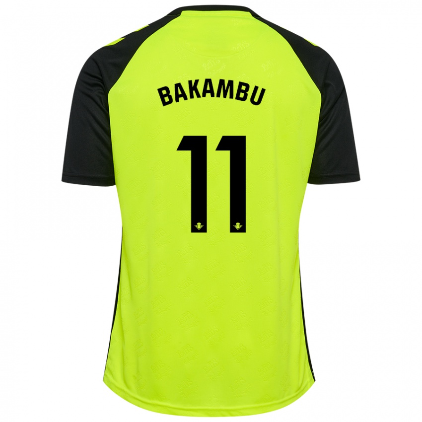 Niño Camiseta Cedric Bakambu #11 Amarillo Fluorescente Negro 2ª Equipación 2024/25 La Camisa Argentina