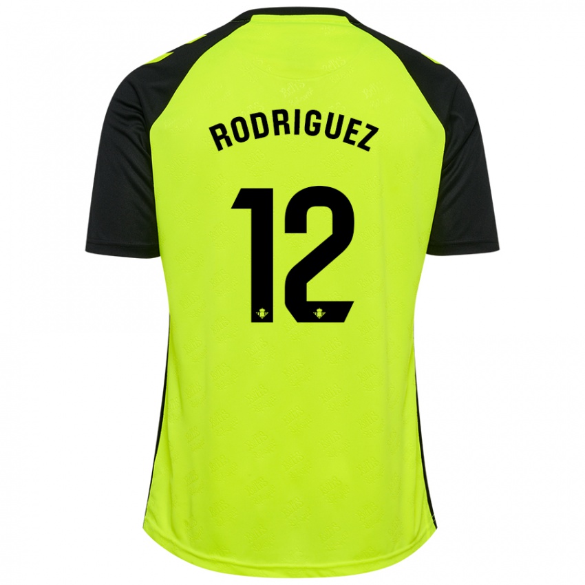 Niño Camiseta Ricardo Rodríguez #12 Amarillo Fluorescente Negro 2ª Equipación 2024/25 La Camisa Argentina