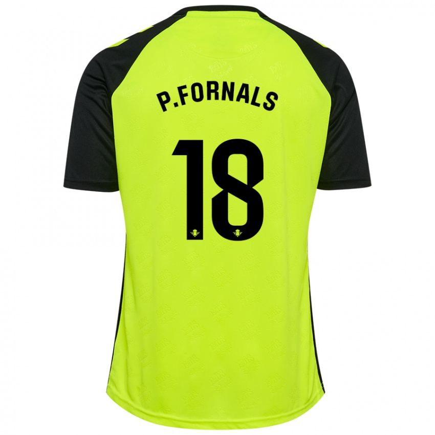 Niño Camiseta Pablo Fornals #18 Amarillo Fluorescente Negro 2ª Equipación 2024/25 La Camisa Argentina