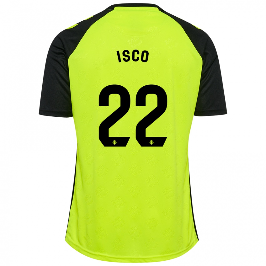 Niño Camiseta Isco #22 Amarillo Fluorescente Negro 2ª Equipación 2024/25 La Camisa Argentina