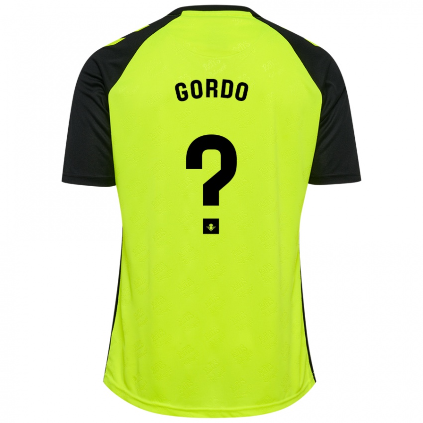 Niño Camiseta Josan Gordo #0 Amarillo Fluorescente Negro 2ª Equipación 2024/25 La Camisa Argentina