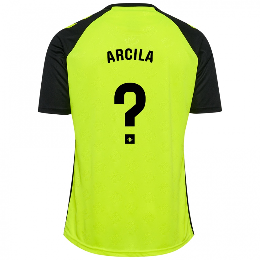 Niño Camiseta Jhon Arcila #0 Amarillo Fluorescente Negro 2ª Equipación 2024/25 La Camisa Argentina