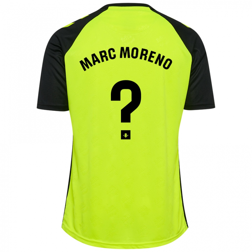 Niño Camiseta Marc Moreno #0 Amarillo Fluorescente Negro 2ª Equipación 2024/25 La Camisa Argentina