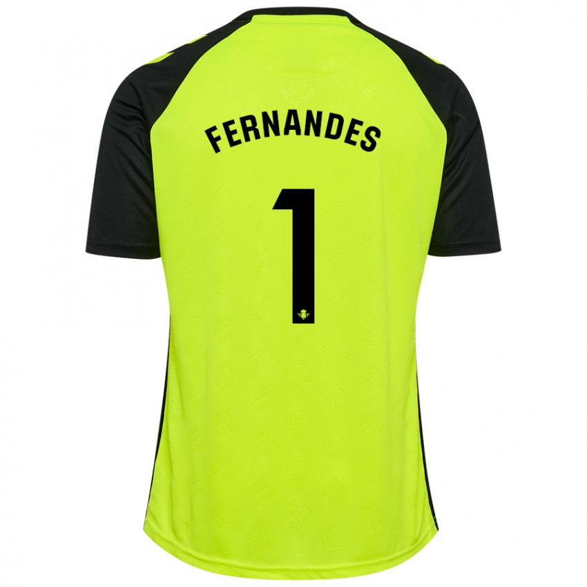 Niño Camiseta Guilherme Fernandes #1 Amarillo Fluorescente Negro 2ª Equipación 2024/25 La Camisa Argentina