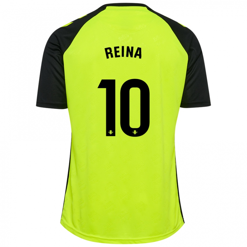 Niño Camiseta Carlos Reina #10 Amarillo Fluorescente Negro 2ª Equipación 2024/25 La Camisa Argentina