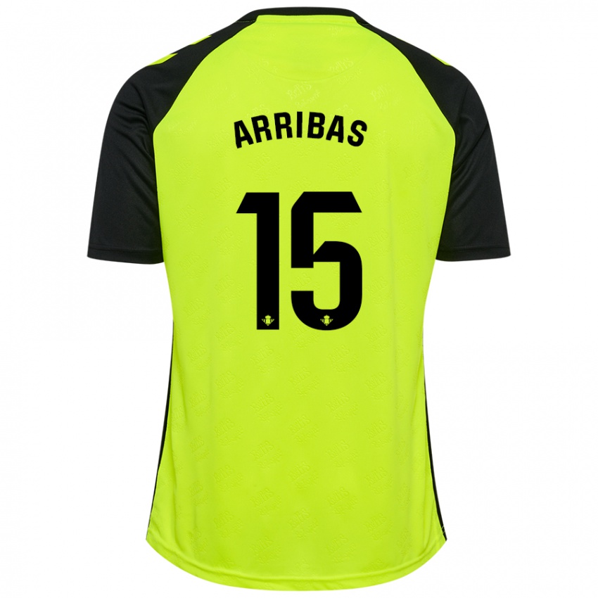 Niño Camiseta Sergio Arribas #15 Amarillo Fluorescente Negro 2ª Equipación 2024/25 La Camisa Argentina