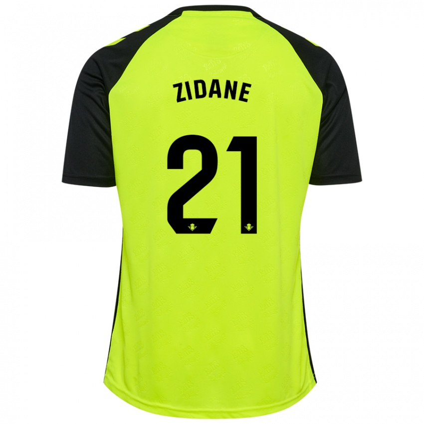 Niño Camiseta Elyaz Zidane #21 Amarillo Fluorescente Negro 2ª Equipación 2024/25 La Camisa Argentina