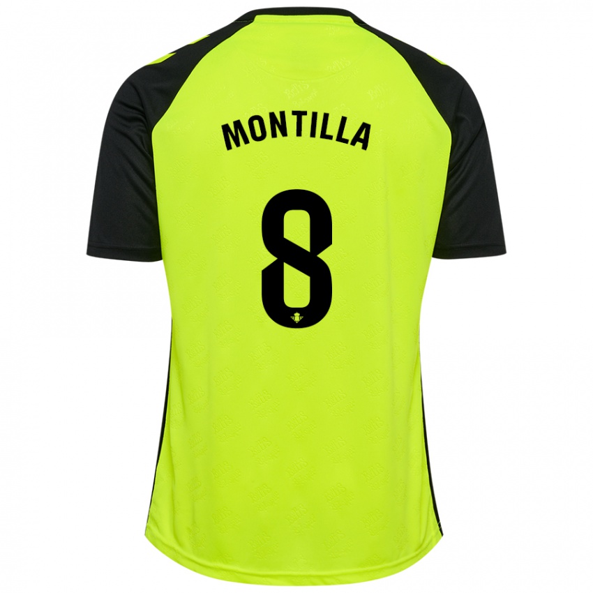 Niño Camiseta Natalia Montilla #8 Amarillo Fluorescente Negro 2ª Equipación 2024/25 La Camisa Argentina