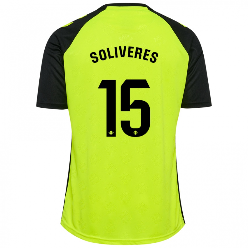 Niño Camiseta Gema Soliveres #15 Amarillo Fluorescente Negro 2ª Equipación 2024/25 La Camisa Argentina