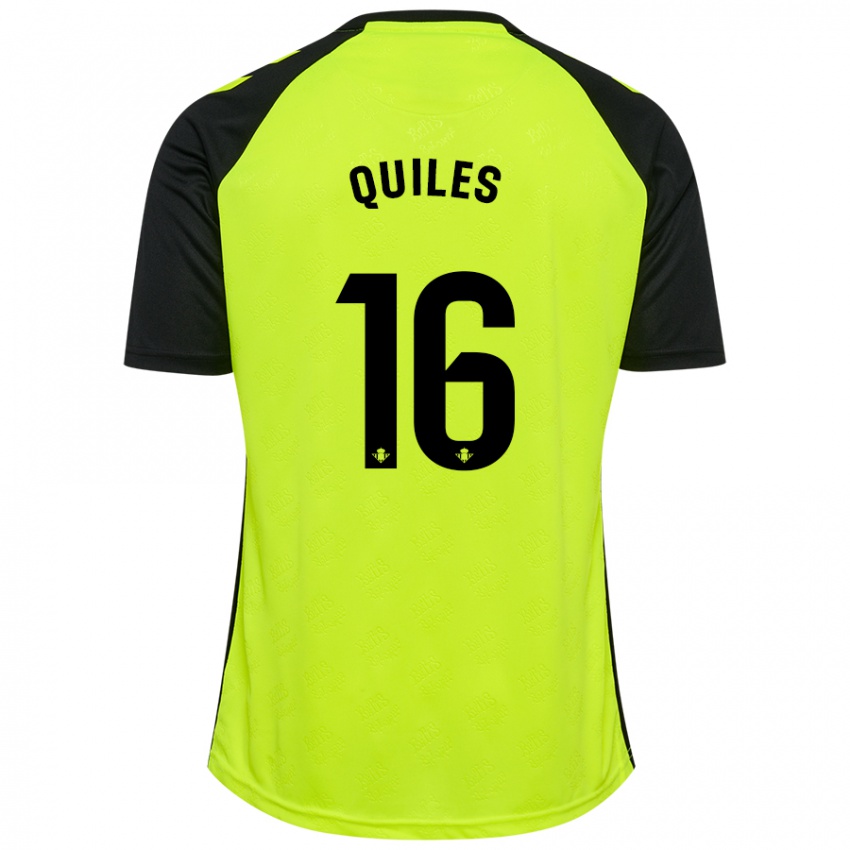 Niño Camiseta Violeta García Quiles #16 Amarillo Fluorescente Negro 2ª Equipación 2024/25 La Camisa Argentina