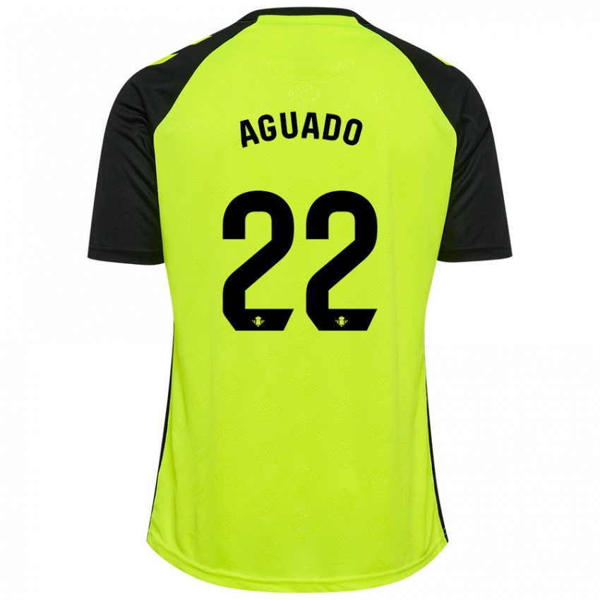 Niño Camiseta Julia Aguado Fernández #22 Amarillo Fluorescente Negro 2ª Equipación 2024/25 La Camisa Argentina