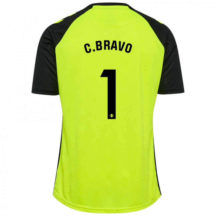 Niño Camiseta Claudio Bravo #1 Amarillo Fluorescente Negro 2ª Equipación 2024/25 La Camisa Argentina