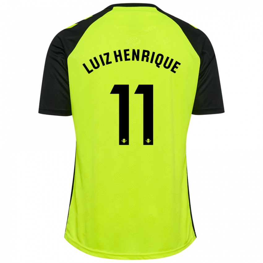 Niño Camiseta Luiz Henrique #11 Amarillo Fluorescente Negro 2ª Equipación 2024/25 La Camisa Argentina