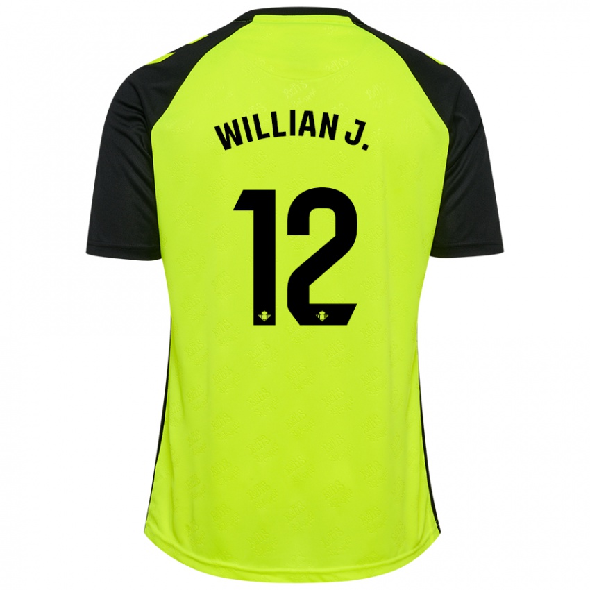 Niño Camiseta Willian José #12 Amarillo Fluorescente Negro 2ª Equipación 2024/25 La Camisa Argentina