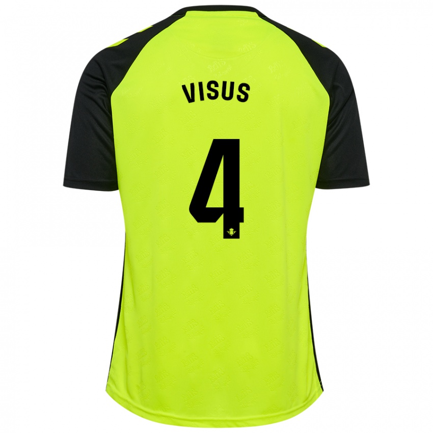 Niño Camiseta Ricardo Visus #4 Amarillo Fluorescente Negro 2ª Equipación 2024/25 La Camisa Argentina