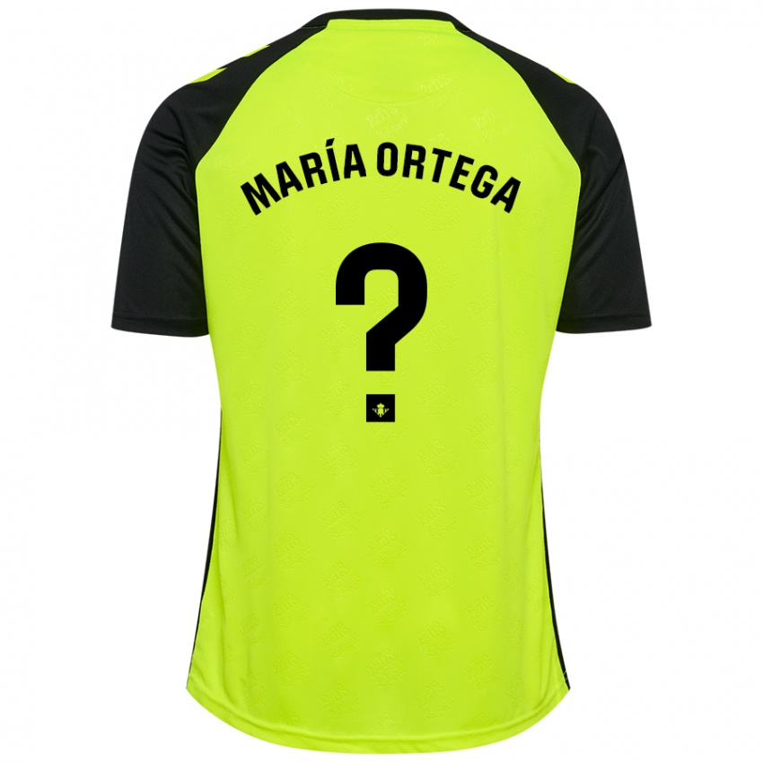 Niño Camiseta José María Ortega #0 Amarillo Fluorescente Negro 2ª Equipación 2024/25 La Camisa Argentina