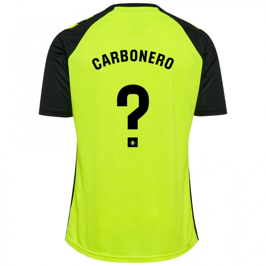 Niño Camiseta Marco Carbonero #0 Amarillo Fluorescente Negro 2ª Equipación 2024/25 La Camisa Argentina