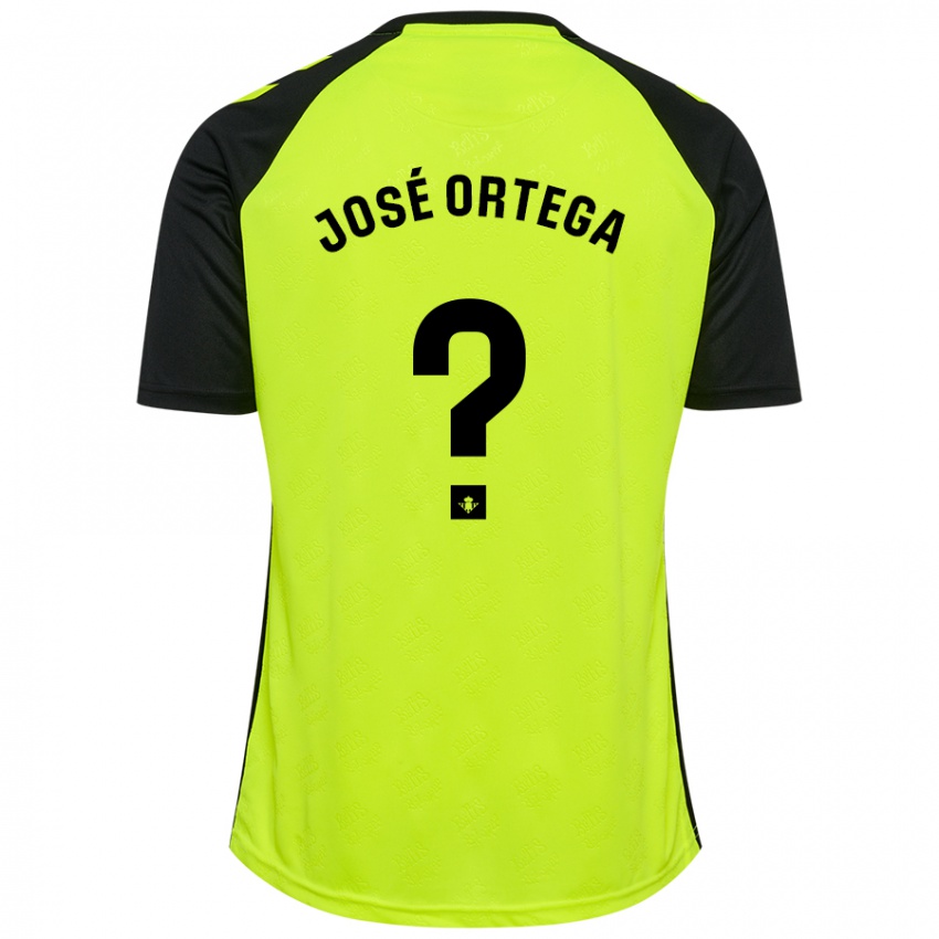 Niño Camiseta José Ortega #0 Amarillo Fluorescente Negro 2ª Equipación 2024/25 La Camisa Argentina