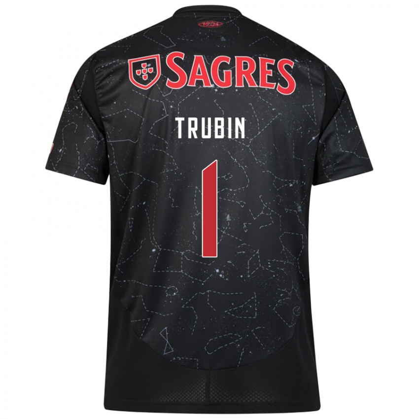 Niño Camiseta Anatoliy Trubin #1 Negro Rojo 2ª Equipación 2024/25 La Camisa Argentina