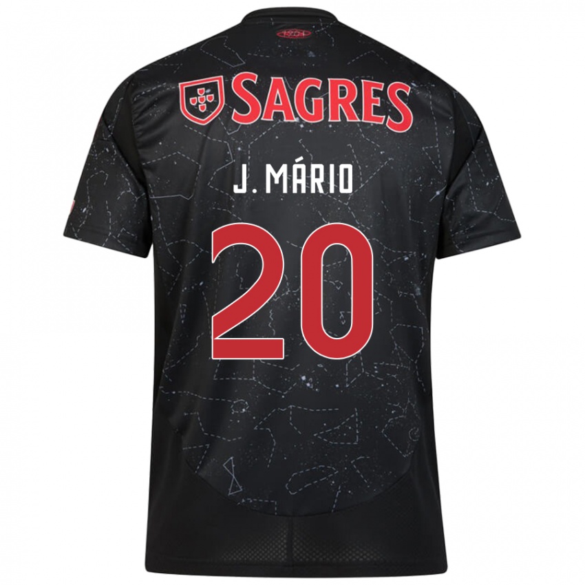 Niño Camiseta João Mário #20 Negro Rojo 2ª Equipación 2024/25 La Camisa Argentina