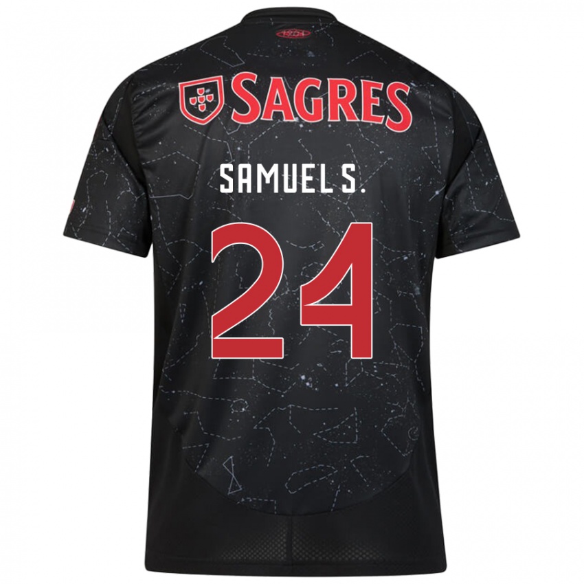 Niño Camiseta Samuel Soares #24 Negro Rojo 2ª Equipación 2024/25 La Camisa Argentina