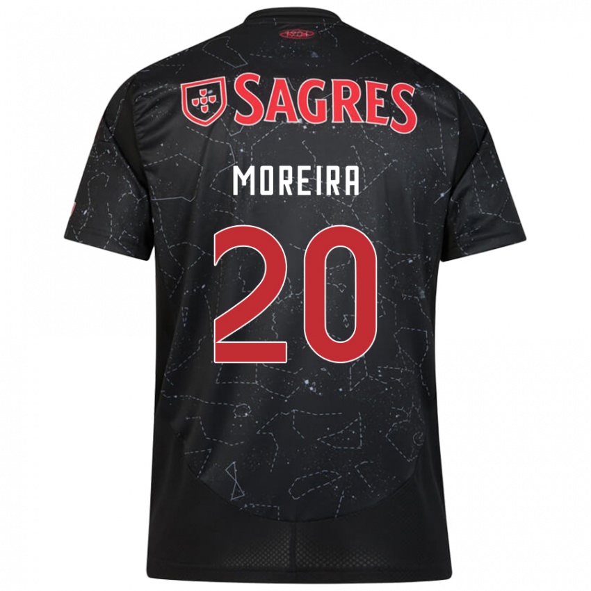 Niño Camiseta André Moreira #20 Negro Rojo 2ª Equipación 2024/25 La Camisa Argentina