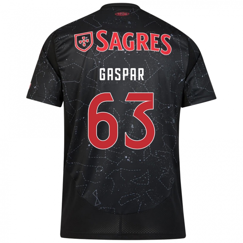 Niño Camiseta Guilherme Gaspar #63 Negro Rojo 2ª Equipación 2024/25 La Camisa Argentina