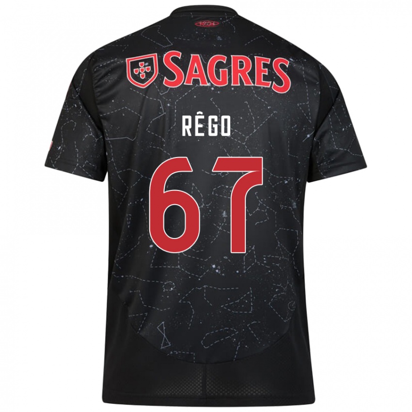 Niño Camiseta Rodrigo Rêgo #67 Negro Rojo 2ª Equipación 2024/25 La Camisa Argentina