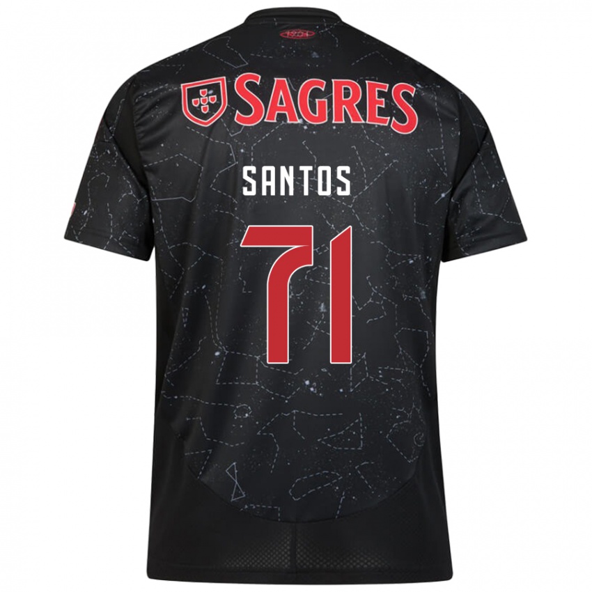 Niño Camiseta Leandro Santos #71 Negro Rojo 2ª Equipación 2024/25 La Camisa Argentina