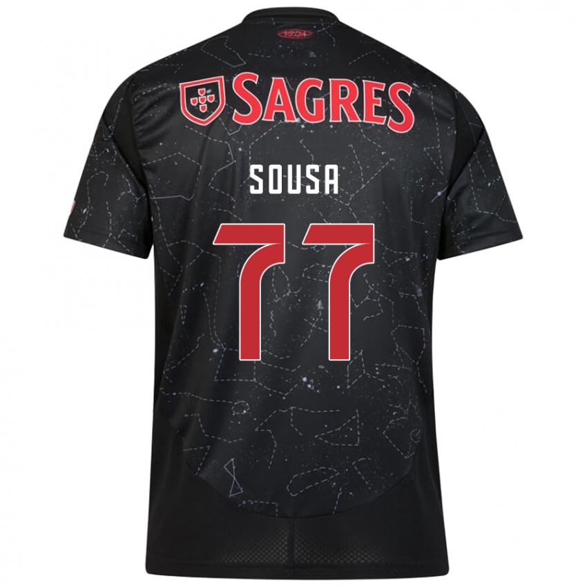 Niño Camiseta Gerson Sousa #77 Negro Rojo 2ª Equipación 2024/25 La Camisa Argentina