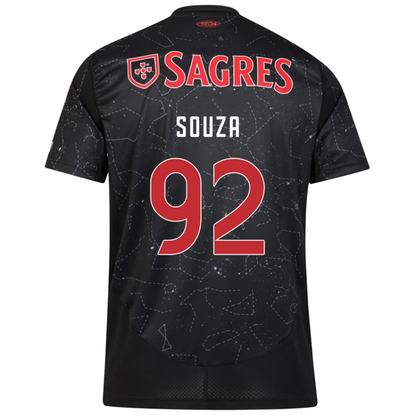 Niño Camiseta Pedro Souza #92 Negro Rojo 2ª Equipación 2024/25 La Camisa Argentina