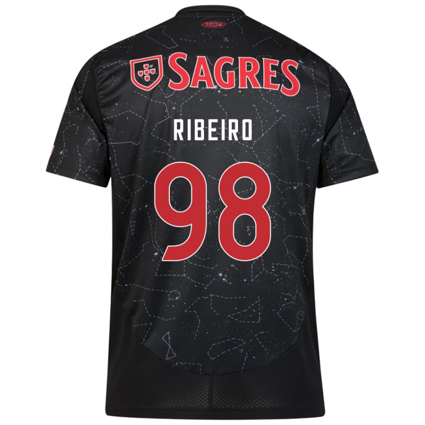 Niño Camiseta Ricardo Ribeiro #98 Negro Rojo 2ª Equipación 2024/25 La Camisa Argentina