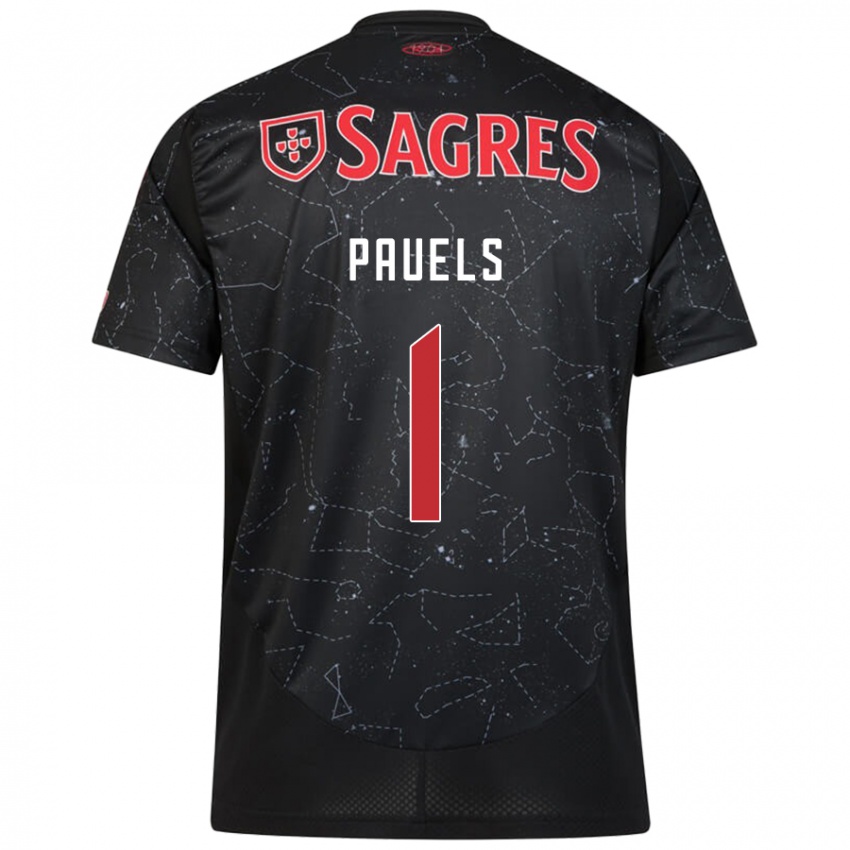 Niño Camiseta Lena Pauels #1 Negro Rojo 2ª Equipación 2024/25 La Camisa Argentina