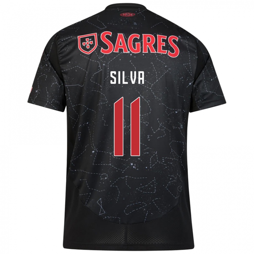 Niño Camiseta Jéssica Silva #11 Negro Rojo 2ª Equipación 2024/25 La Camisa Argentina