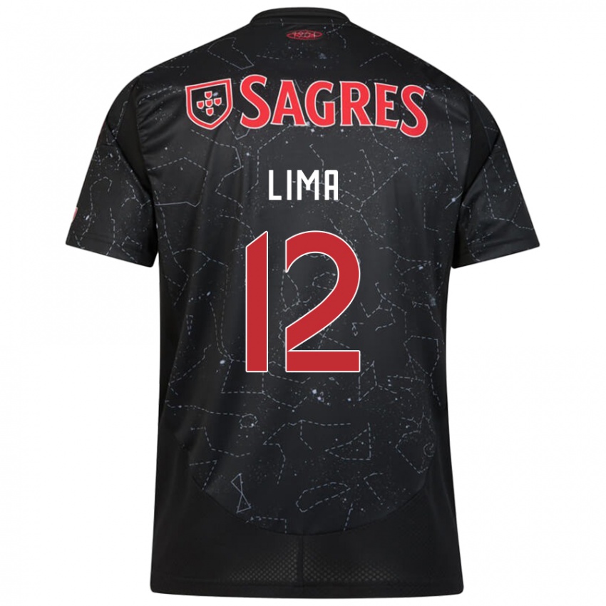 Niño Camiseta Thaís Lima #12 Negro Rojo 2ª Equipación 2024/25 La Camisa Argentina