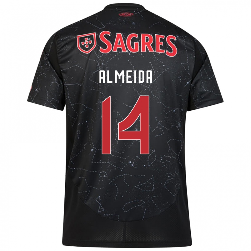 Niño Camiseta Letícia Almeida #14 Negro Rojo 2ª Equipación 2024/25 La Camisa Argentina