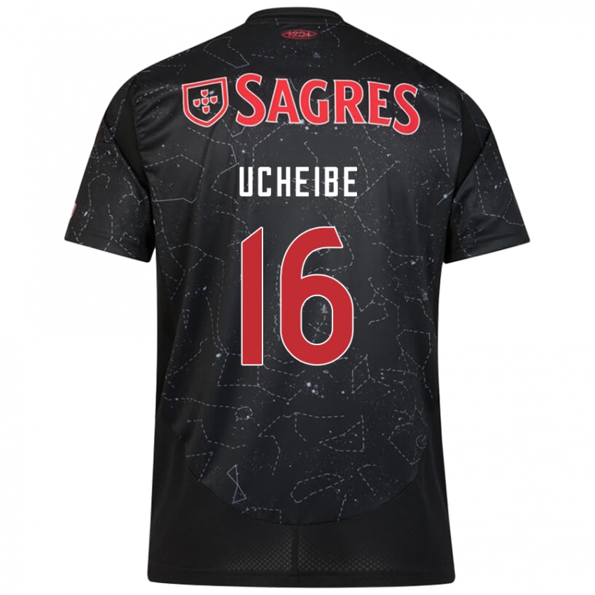 Niño Camiseta Christy Ucheibe #16 Negro Rojo 2ª Equipación 2024/25 La Camisa Argentina