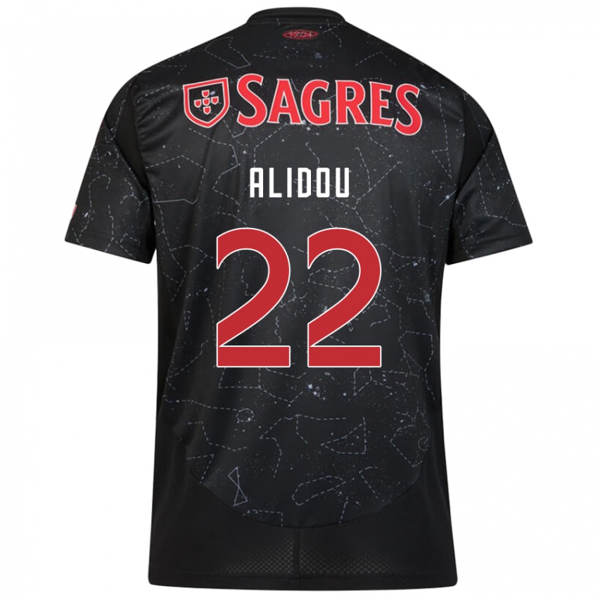 Niño Camiseta Marie-Yasmine Alidou #22 Negro Rojo 2ª Equipación 2024/25 La Camisa Argentina