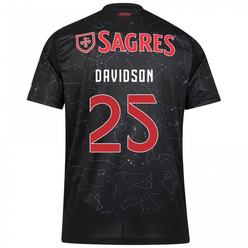 Niño Camiseta Chandra Davidson #25 Negro Rojo 2ª Equipación 2024/25 La Camisa Argentina