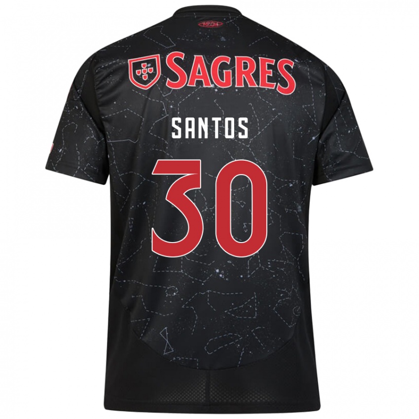 Niño Camiseta Daniela Santos #30 Negro Rojo 2ª Equipación 2024/25 La Camisa Argentina